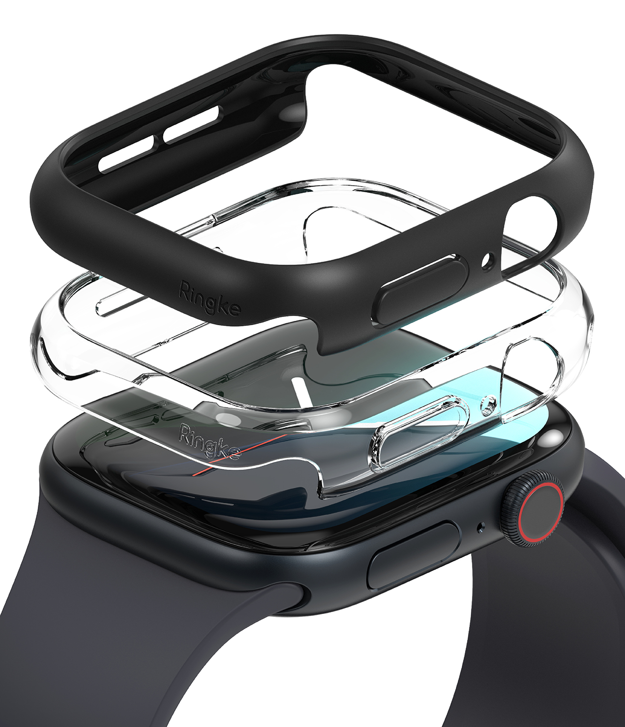 Apple Watch 10 (46mm) Case - Ringke Slim (2pack - Black & Clear)