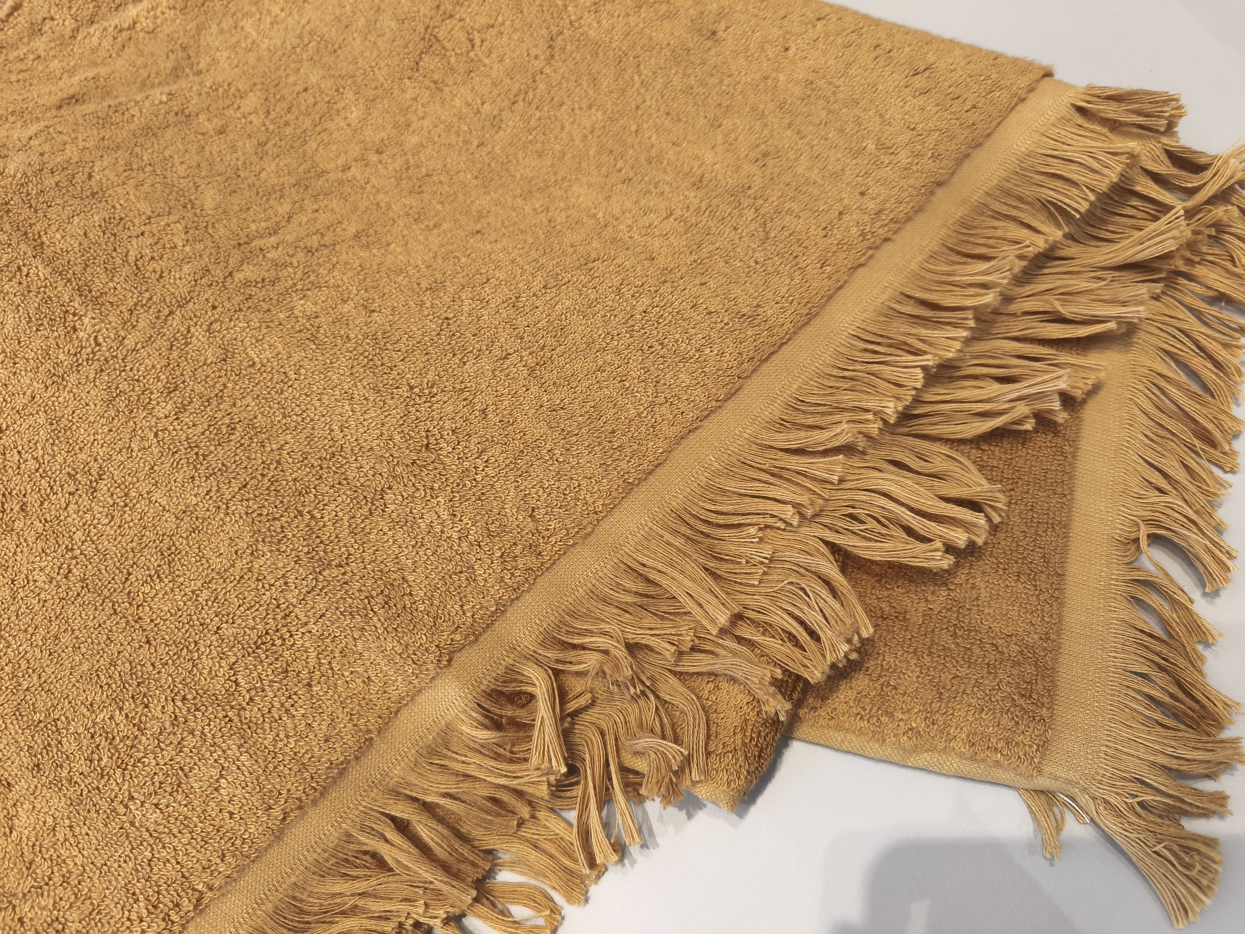 Bath Towel  Code: Emperor /With  Fringe In Honey Color 600 Gr 100 X 150 Cm  70% Cotton 30% Bamboo