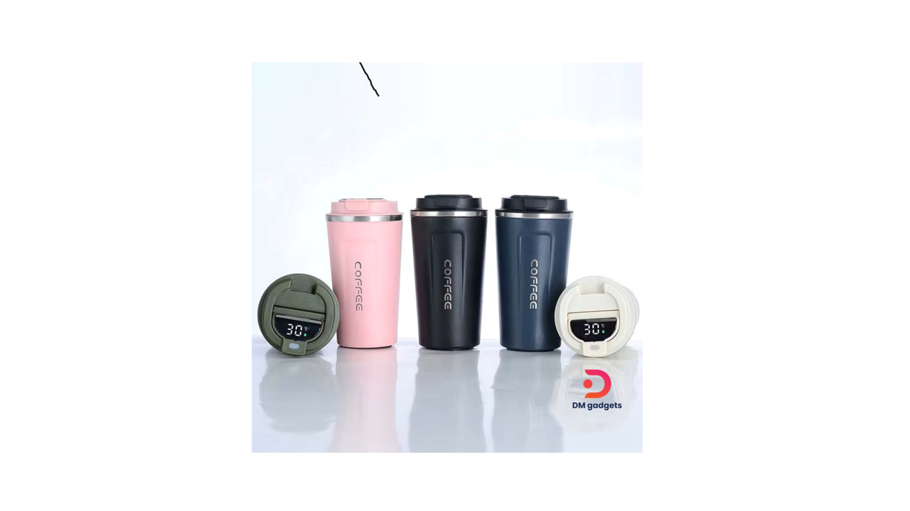 #606G#BYS-HOUSE®LED 510ml Coffee Mug Temperature Display Digital Vacuum Stainless Steel-Blue/Black