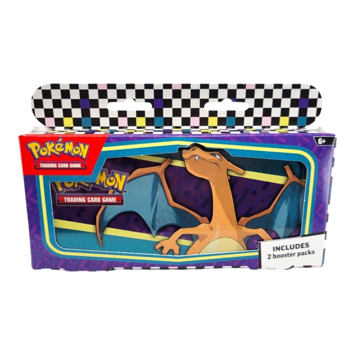 Pokémon TCG: Back to School Pencil Case – Charizard (Tin & 2 Booster Packs)