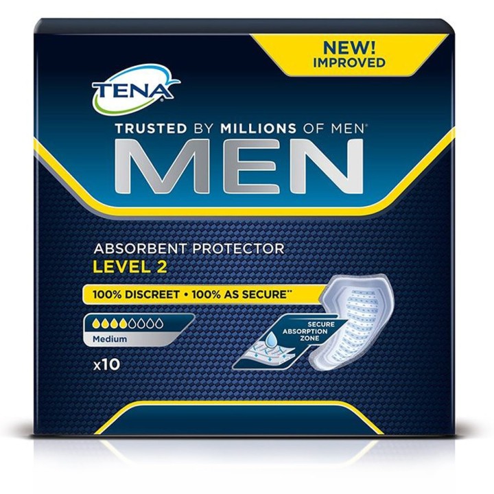 Tena Men Absorbent Protector Level 2 Medium Incontinence Men's Patches 10 Pieces 1pc