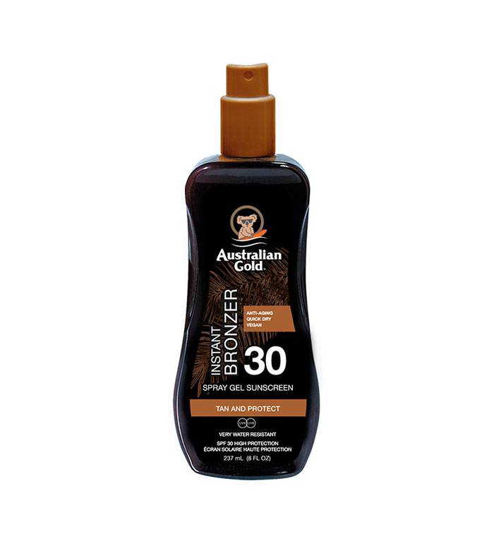 Australian Gold Instant Bronzer Spf30 Body Spray Gel Sunscreen 237Ml