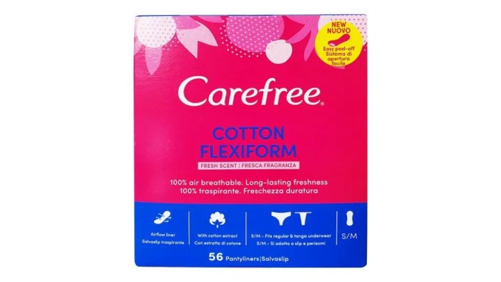 Carefree Cotton Feel Flexiform, 56Pcs