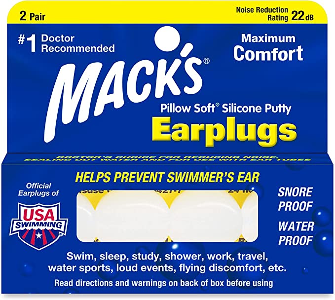 Mack’S Pillow Soft Silicone Earplugs 2 Pair The Original Moldable Silicone For Sleeping  Concerts & Studying