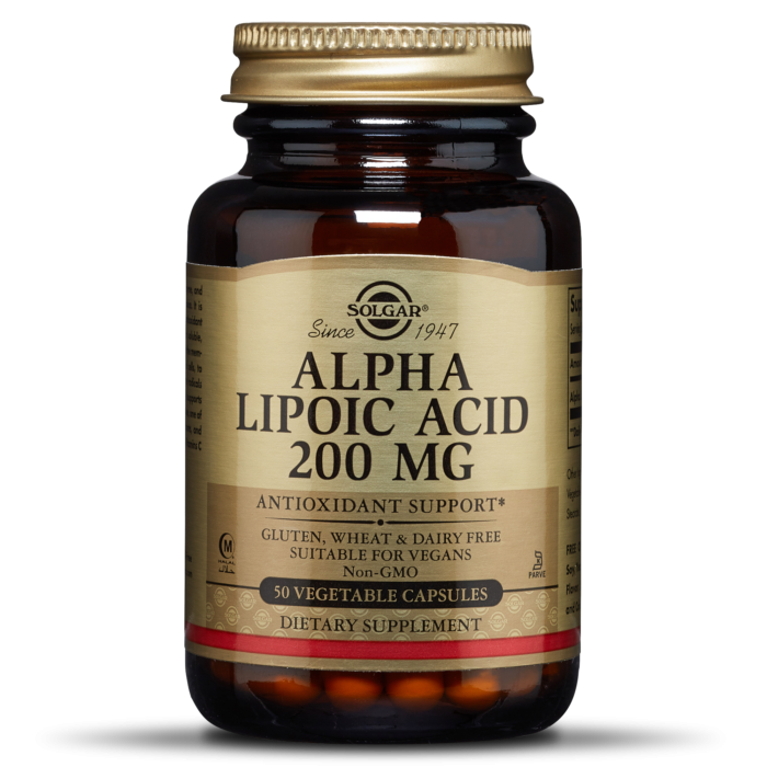 Solgar Alpha Lipoic Acid 200Mg Antioxidant Support 50 Capsules