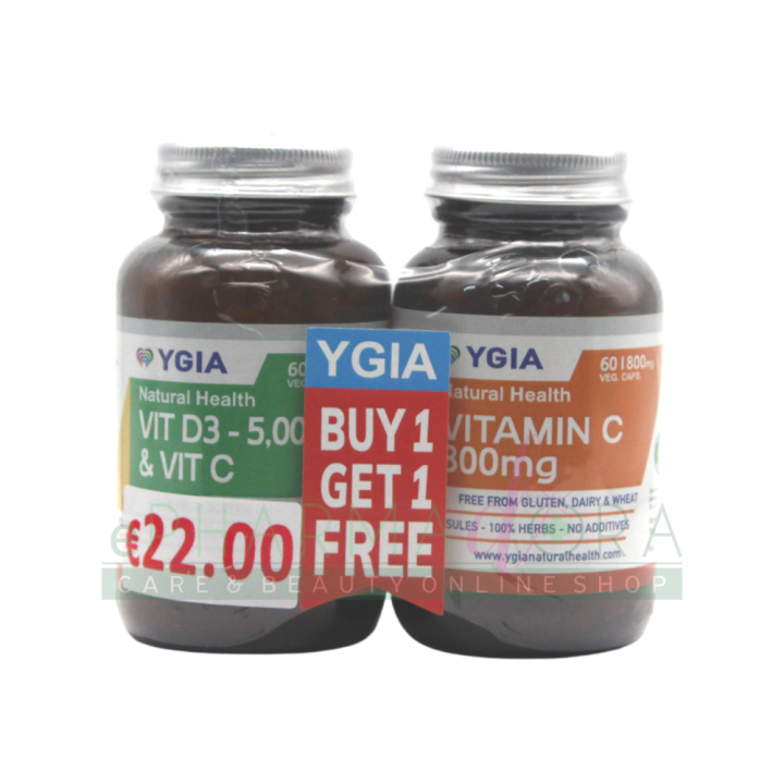 Ygia Vit D3 5000Iu & Vit C 60S +  Ygia Vitamin C 800Mg 60S Free