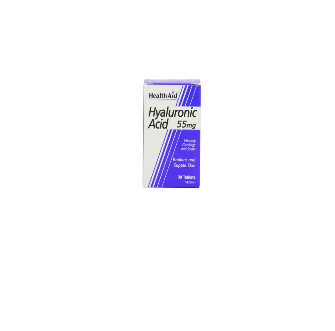 Health aid Hyaluronic Acid 55mg 30 tablets vegan