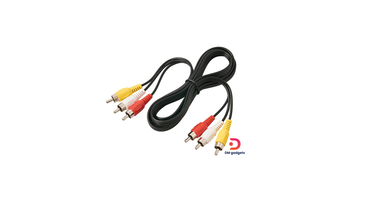 DM®3 RCA to RCA Composite Video + Stereo L/R Audio Cable – Black