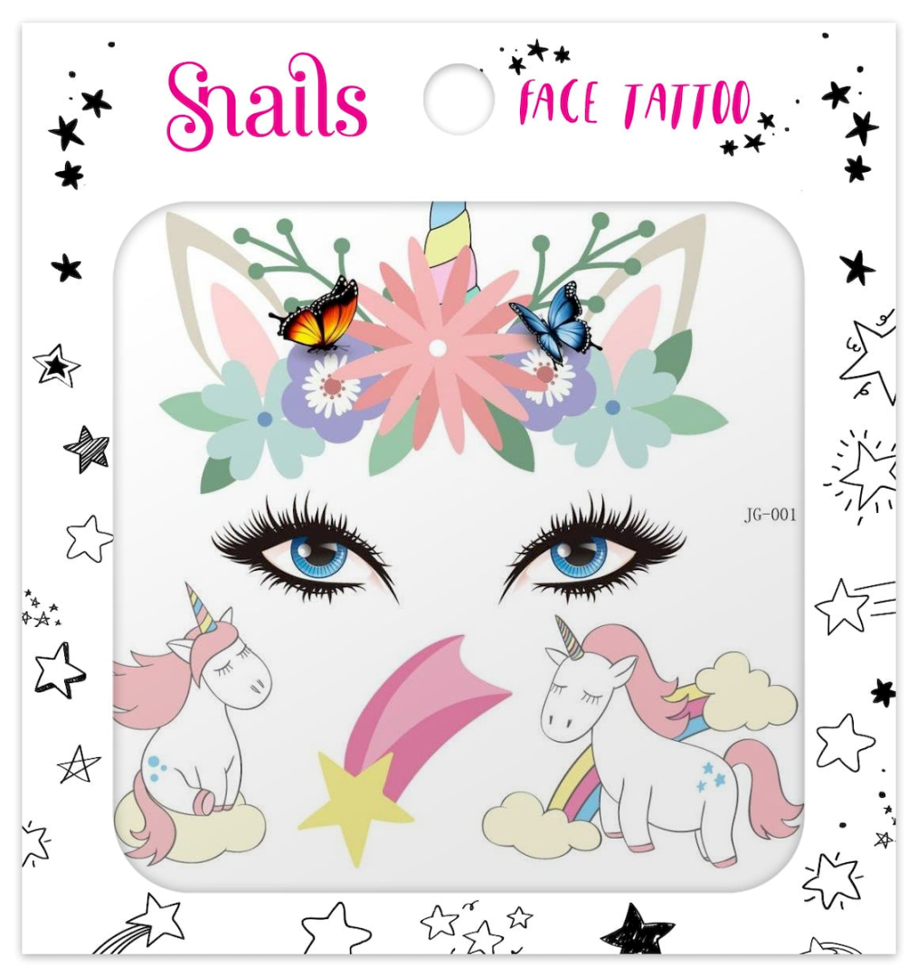 Snails Face Tattoo Unicorn