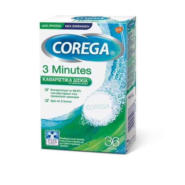 Corega 3 Minute Oral Tablet for Teeth Cleaning 48g