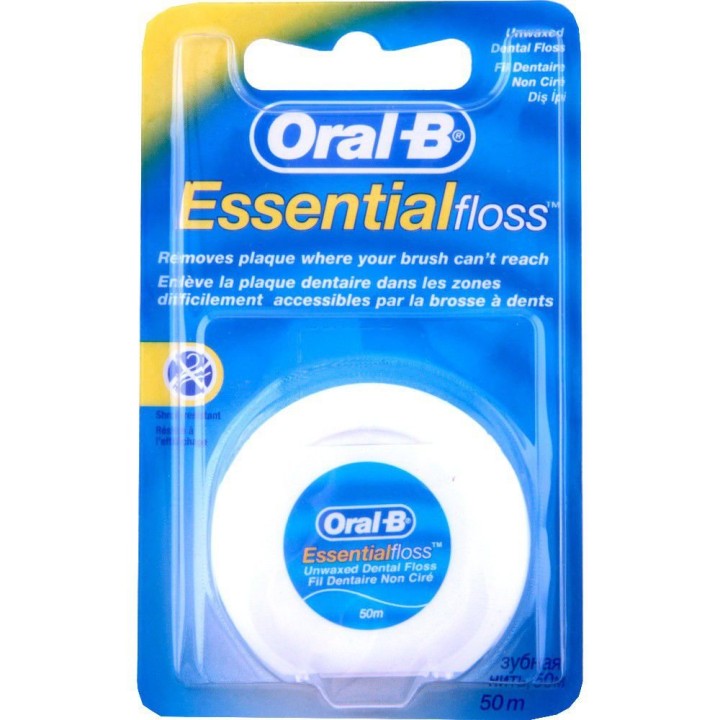 Oral B Anwaxed Essential Dental Floss 50m