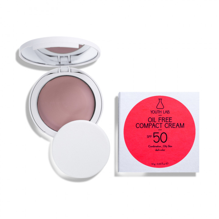 Youth Lab Oil Free Compact Cream Spf50 For Oily-Combination Skin Dark Color 10g