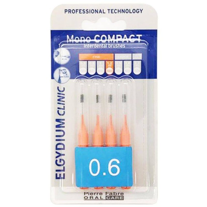 Elgydium Clinic Mono Compact Interdental Brushes Orange 0.6 4 Pieces