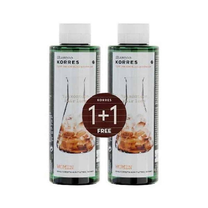 Korres Shampoo For Women Glycoproteins Strengthen Follicles 250Ml 1+1