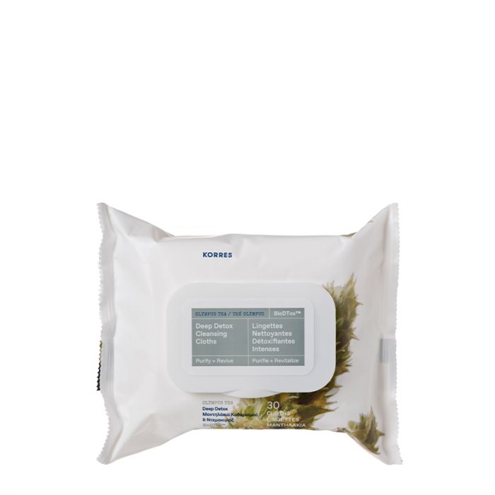 Korres Olympus Tea Deep Detox Cleansing Wipes x30
