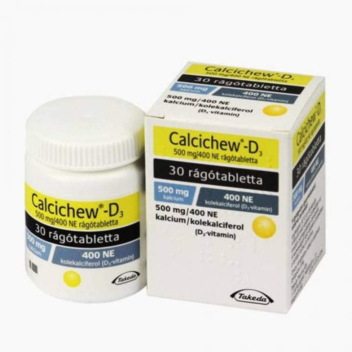 Takeda Calcichew-D3 Calcium 500Mg/ Vitamin D3 400Iu 60 Chewable Tablets