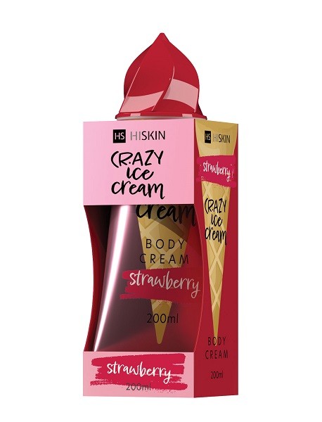 Hiskin Crazy Ice Cream Body Cream Strawberry 200Ml