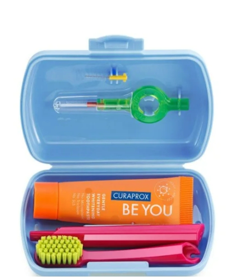 Curaprox Travel Blue Set With Toothbrush, toothpaste & Interdental Brush
