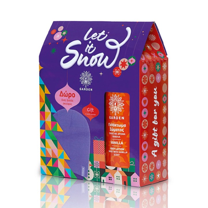 Garden Let It Snow Set Vanilla Body Lotion & Purple Beanie 500Ml