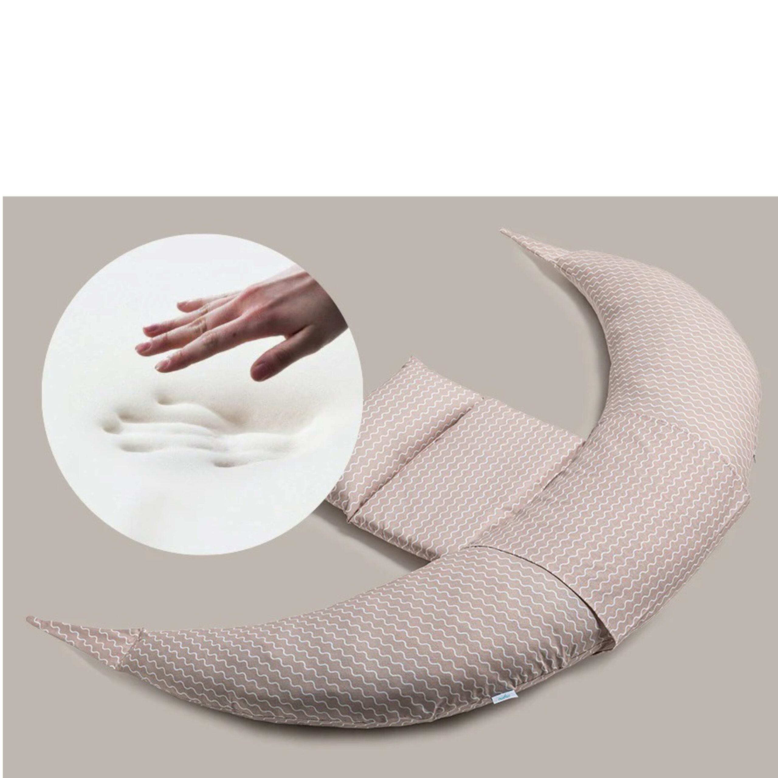 Nuvita DreamWizard Memory 3D Nursing and Pregnancy Pillow (Pink Waves)