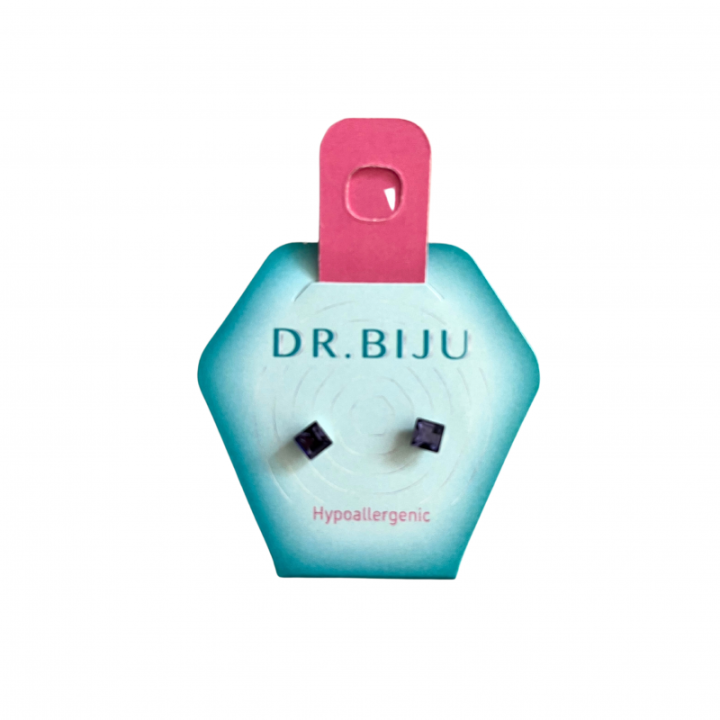 Dr Biju Xirius 4Mm Square Tranzanite Ear Ring