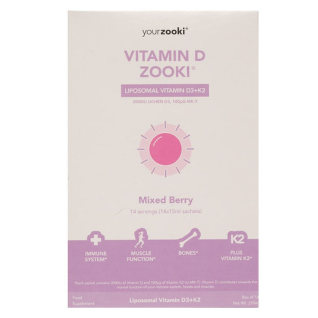 Zooki Vitamin D Mixed Berry Sachets 14