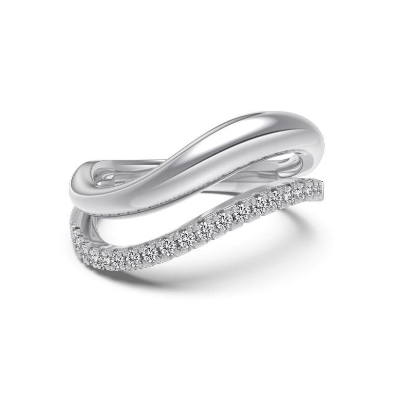 Two layers in white gold ring