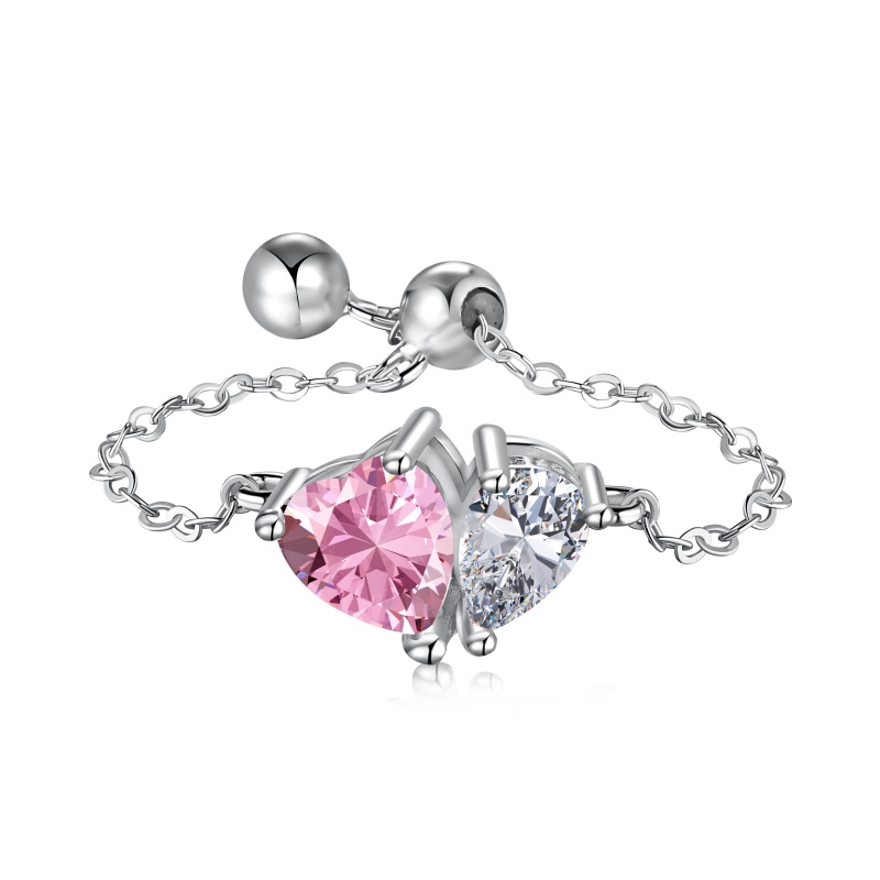 Heart and drop ring