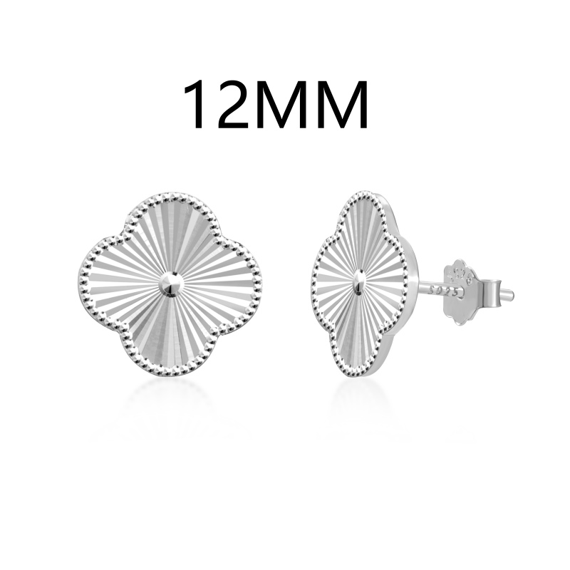 Clover studs in white gold