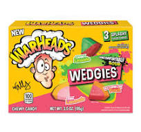 WARHEADS WEDGIES  CHERRY & LIMEADE  CHEWY CANDY 99G