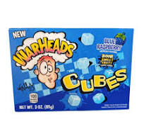 WARHEADS SOUR FUITY BLUE RASPBERRY  CUBES 85G