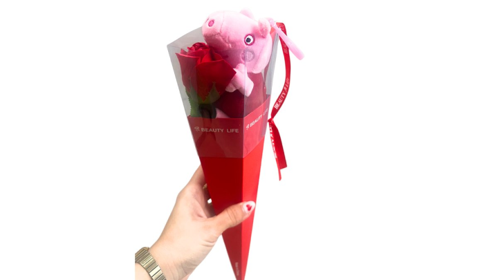 Soap rose with Pepa Pig (Keyring)