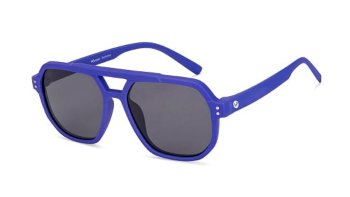 Blue with mirror lens sunglasses