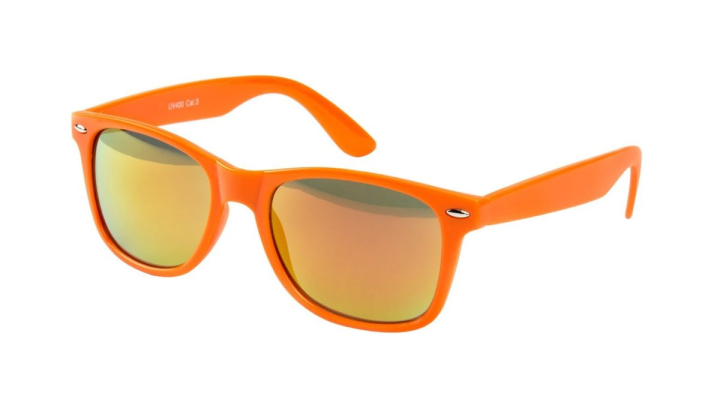Orange with mirror lens sunglasses
