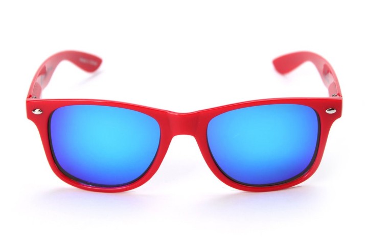 Red with mirror lens sunglasses