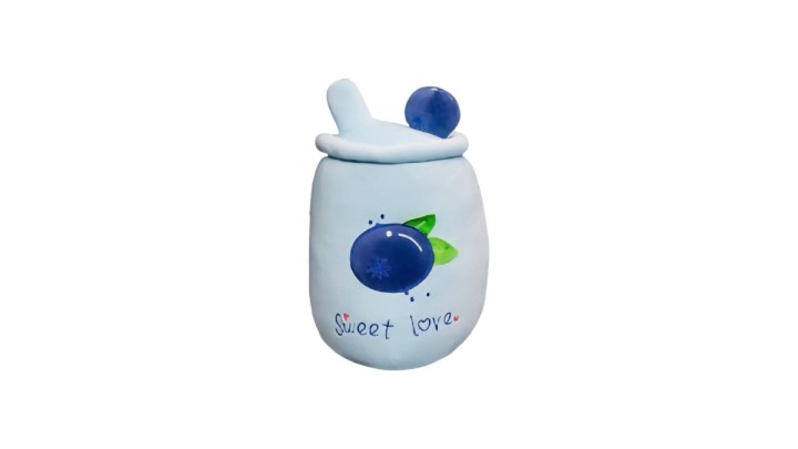 Blue bubble tea soft toy
