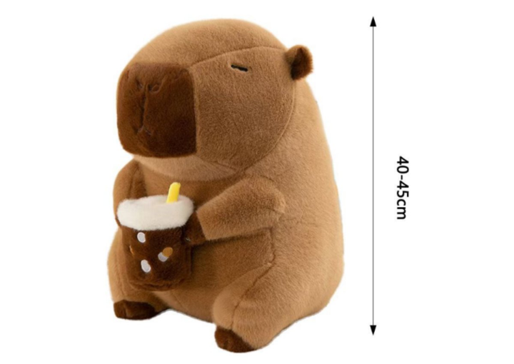 Cabybara holding bubble tea 45cm