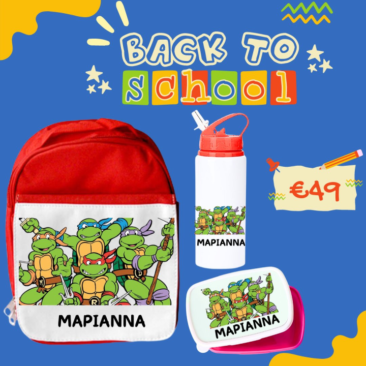 School bag/lunch box and water bottle 600ml Red