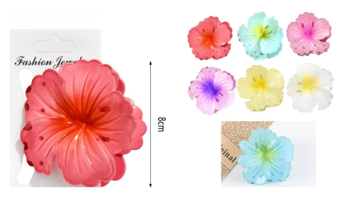 Red flower hair clip