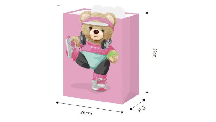 Pink teddy gift bag