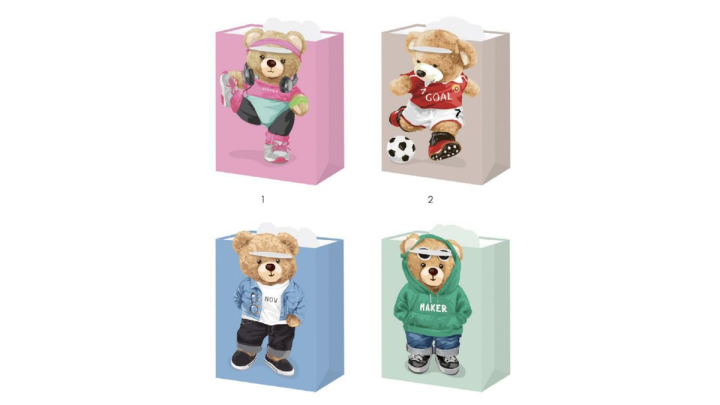 Beige teddy gift bag