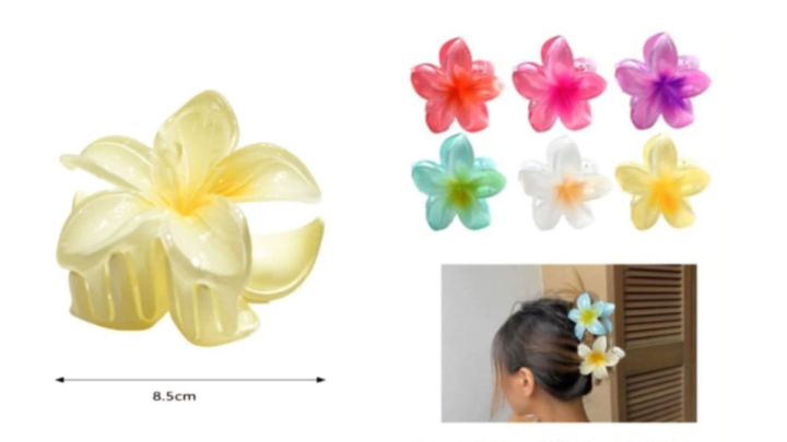 Purple flower hair clip