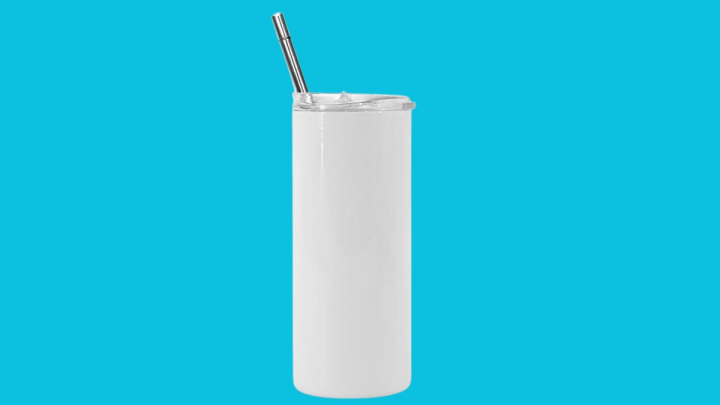 Skinny Tumbler stainless steel, double wall 600ml WHITE SPARKLING