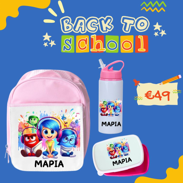 School bag/lunch box and water bottle 600ml Pink