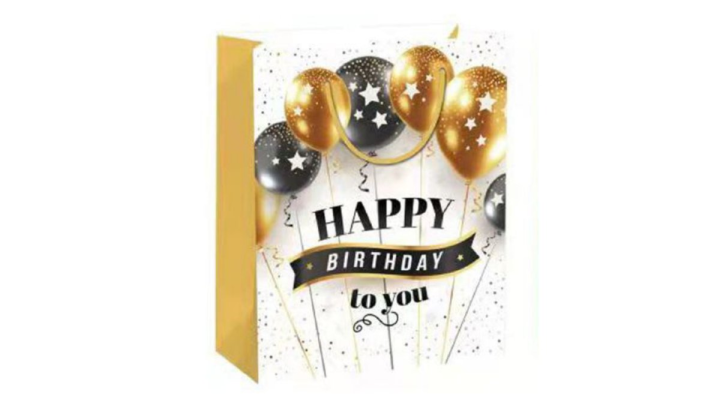White Happy bday gift bag