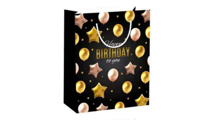 Black Happy bday gift bag