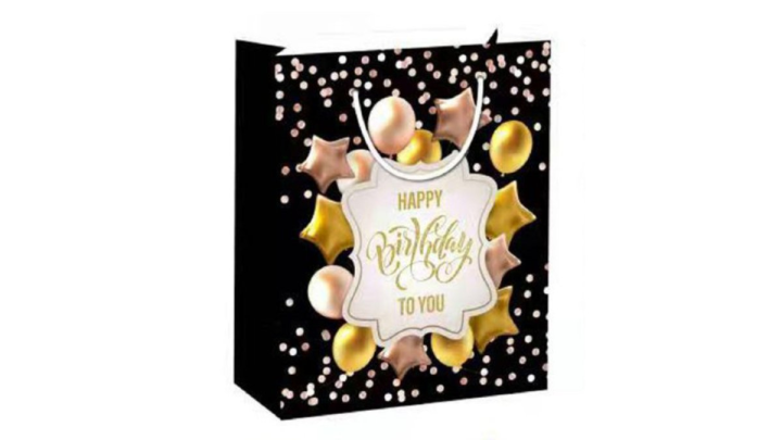 Black Happy bday gift bag