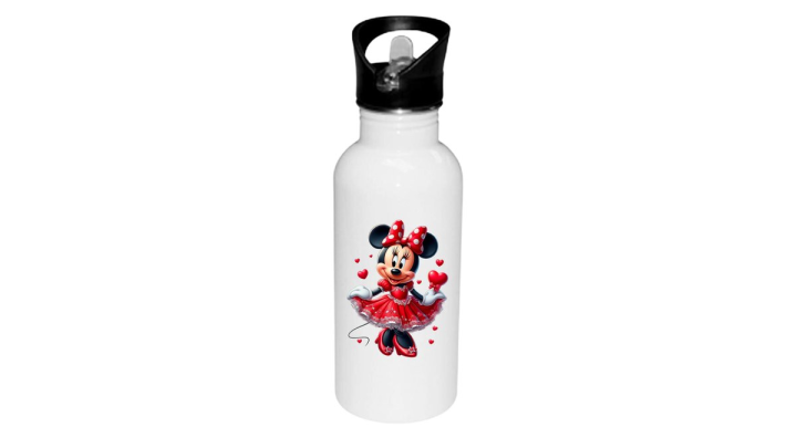 Minnie water bottle with straw 600ml