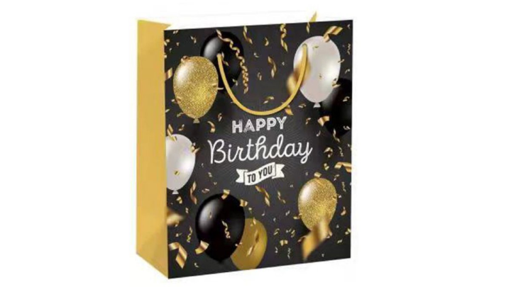 Black Happy bday gift bag