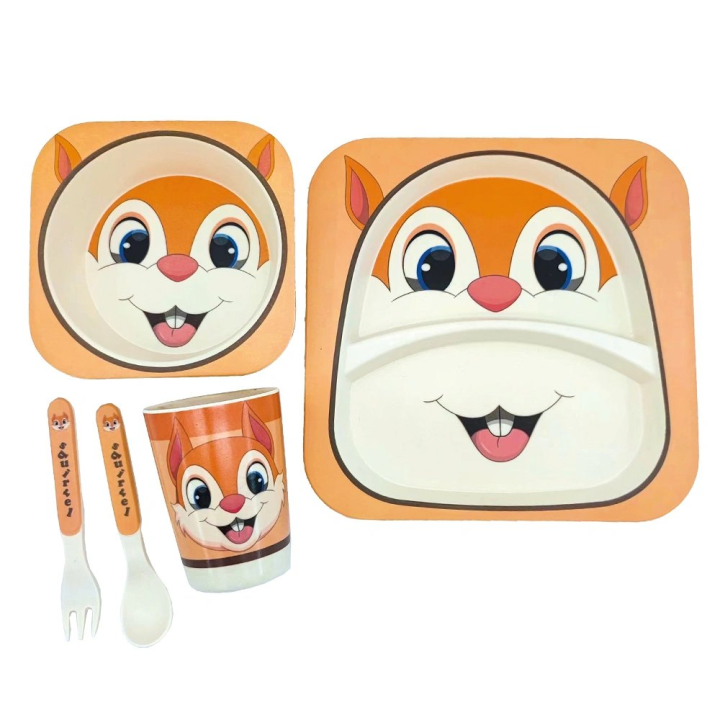 Fox bamboo food set